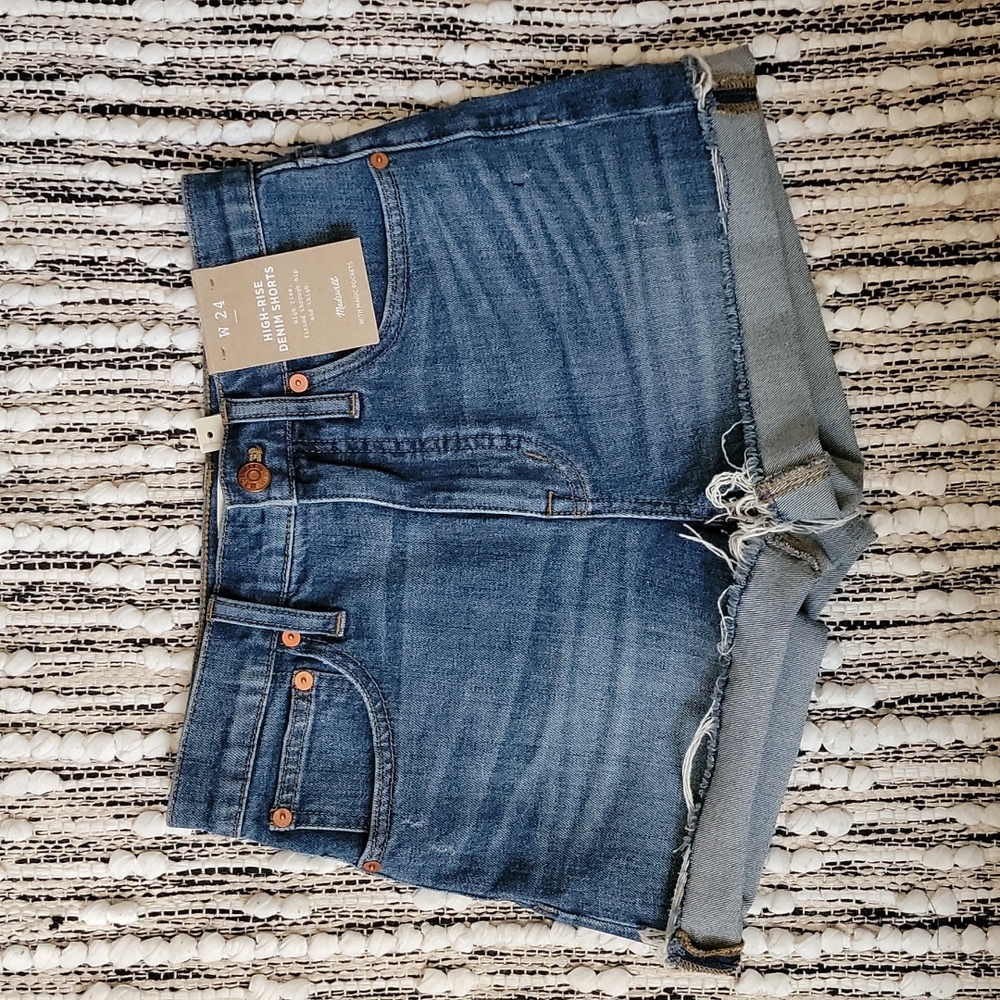 Madewell Blue High Rise‎ Denim Shorts Size 24